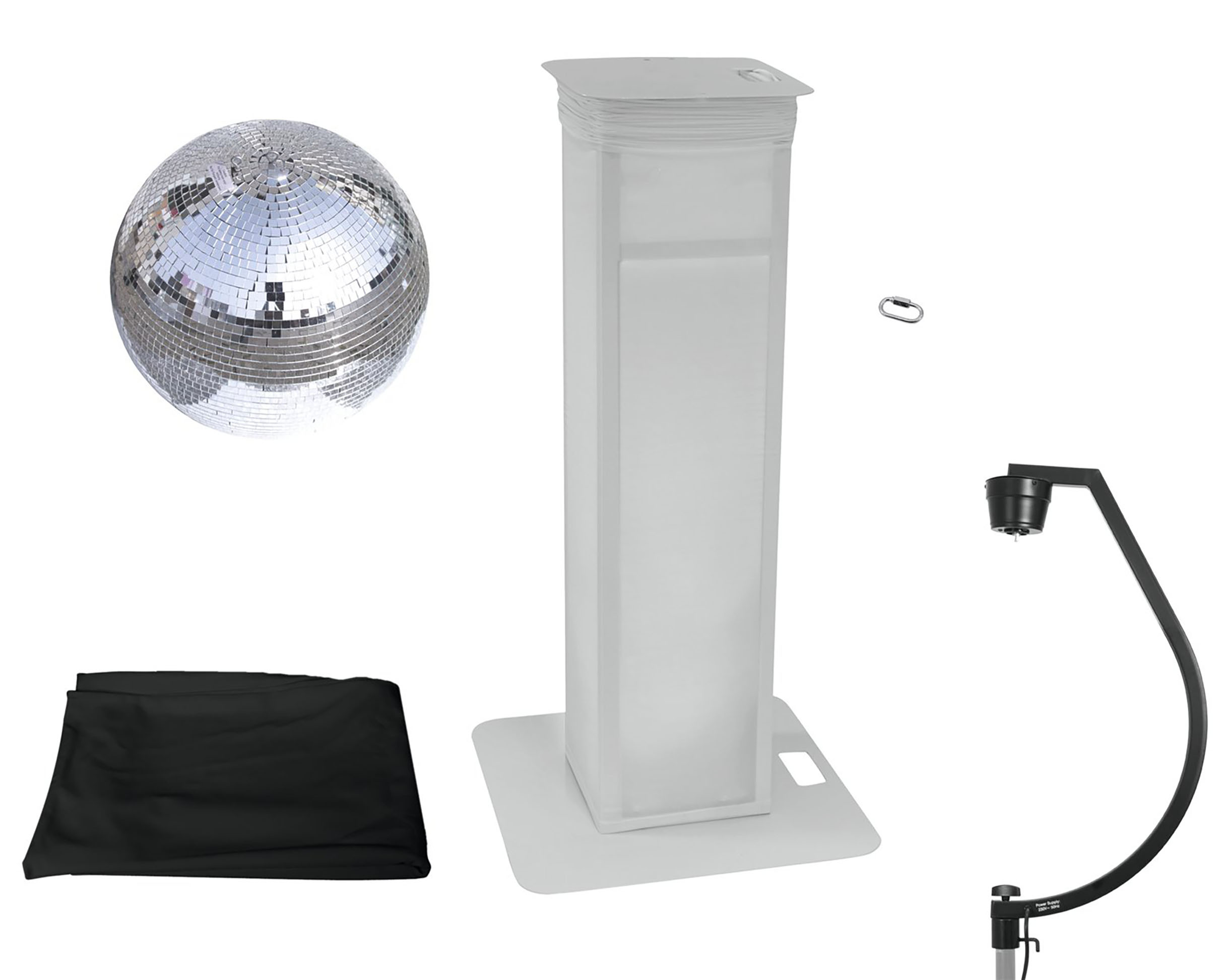 Eurolite Set Bola de Espejos 50cm Plateada Stage Stand variable + Funda Negra Set Bola de Espejos 50cm Plateada Stage Stand vari