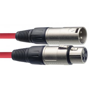 Stagg smc3 crd cable de micrófono xlrf/xlrm de 3m rojo