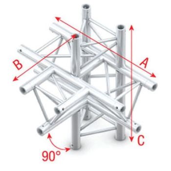 Showtec gt30051 t-cross + up/down 5-way - 50cm pro-30 triangle g truss