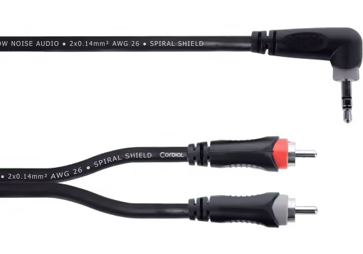 Cordial Cable Y mini-jack estéreo acodado / 2 RCA 1 m ECLEY1WRCC