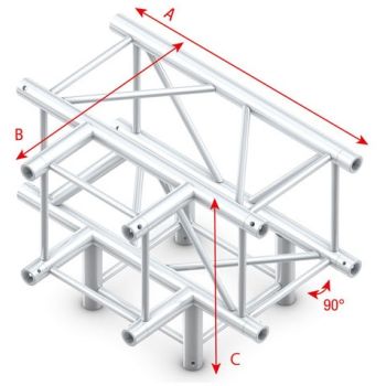Showtec fq40020hd t-cross + down 4-way heavy duty pro-40 square f truss