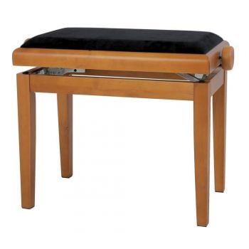 Gewa 130140 banqueta de piano deluxe roble mate tapizado negro