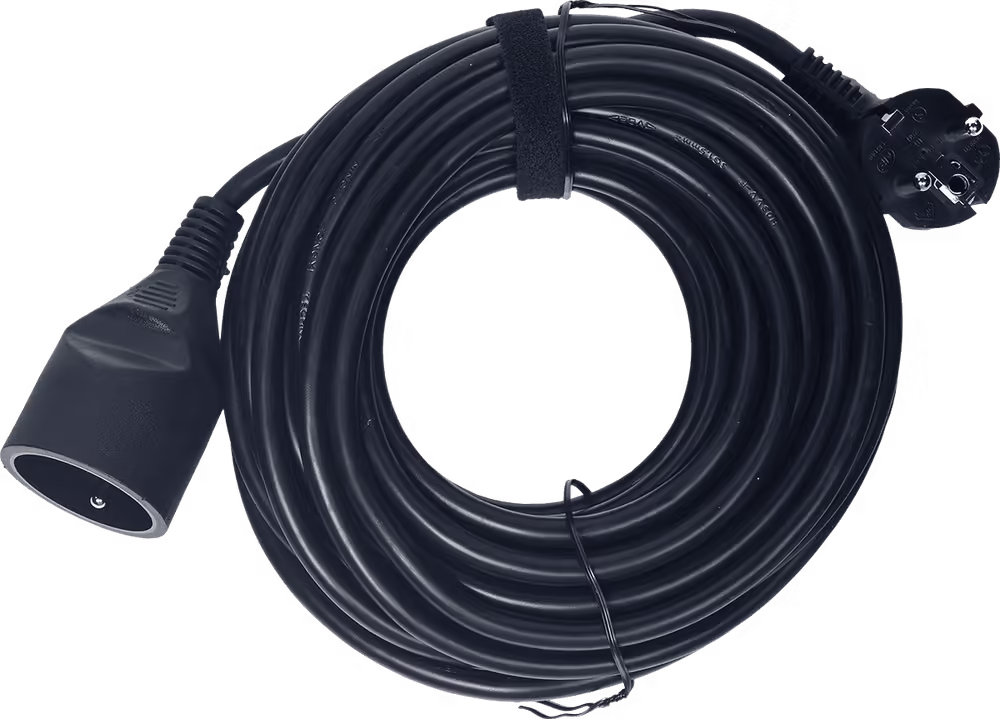 Algam lighting enchufe alargador estándar pvc h05vv-f 3g1,5mm² - 10m negro