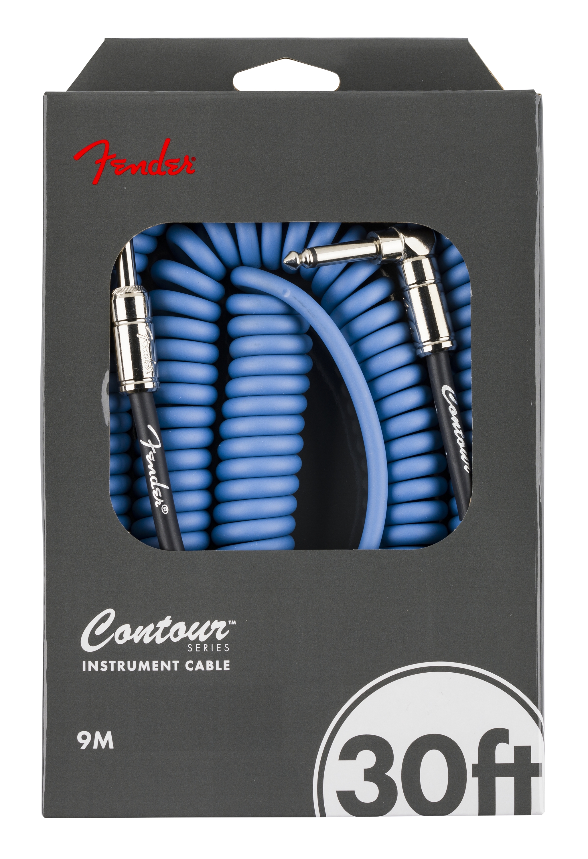 Fender Contour 30 Coiled Cable Lake Placid Blue Cable Jack Contour 30 Coiled Cable Jack Lake Placid Blue