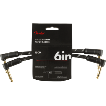 Fender deluxe series patch cables (2-pack), angle/angle 15 cm