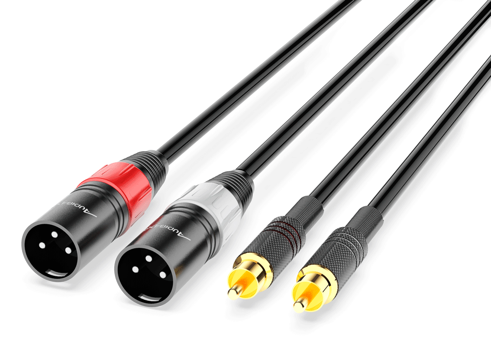 Audibax Silver Black Cable 2 x XLR Macho a 2 x RCA 3 Metros Silver Black 2 x XLR Macho a 2 x RCA 3 Metro