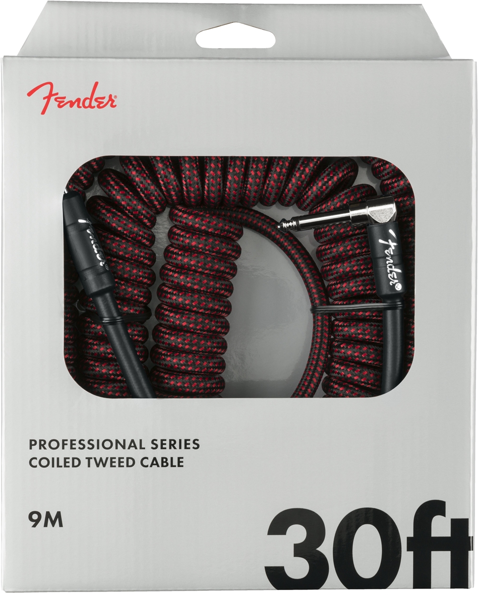 Fender Professional Coil Cable 9 Metros Jack a Jack Acordado Red Tweed PRO COIL 30 RED TWD