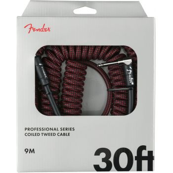 Fender professional coil cable 9 metros jack a jack acordado red tweed