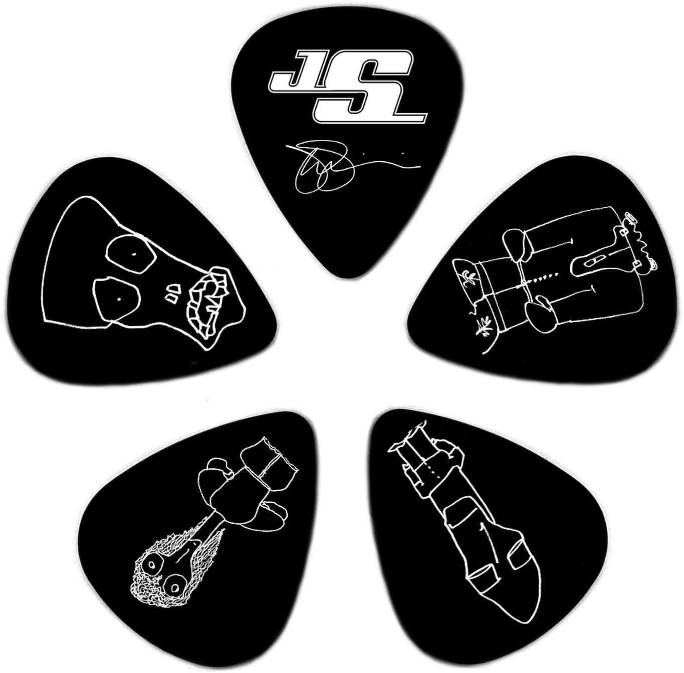 Planet Waves Set 10 Unidades Púa Joe Satriani Thin Negro Joe Satriani T Blk