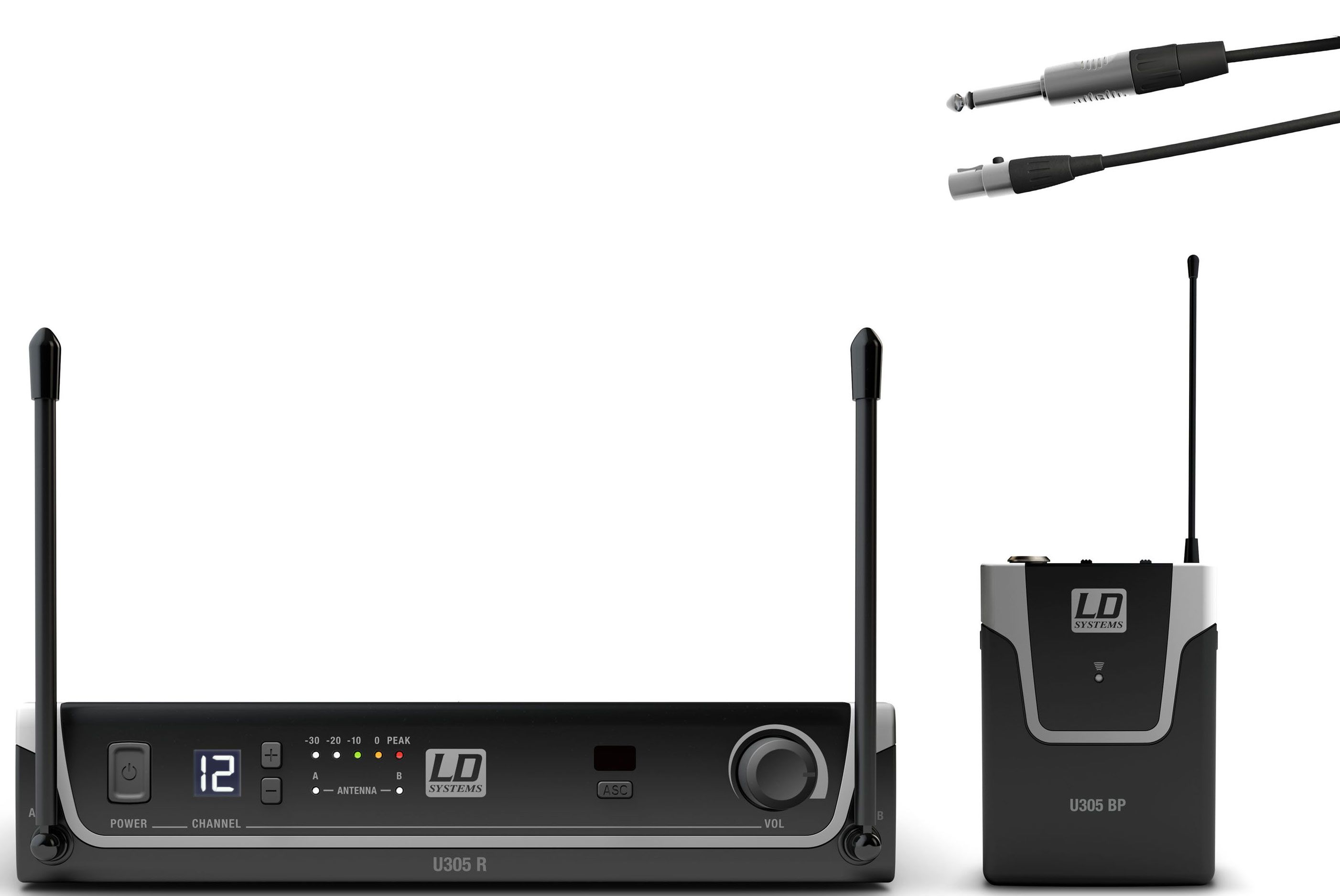 LD Systems U305 BPG Sistema inalámbrico UHF con Petaca y Cable de Guitarra U305 BPG