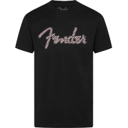 Fender Spaghetti Logo Wavy Checker Tee, Pink Checker, S Fender® Spaghetti Logo Wavy Checker Tee, Pink Chec