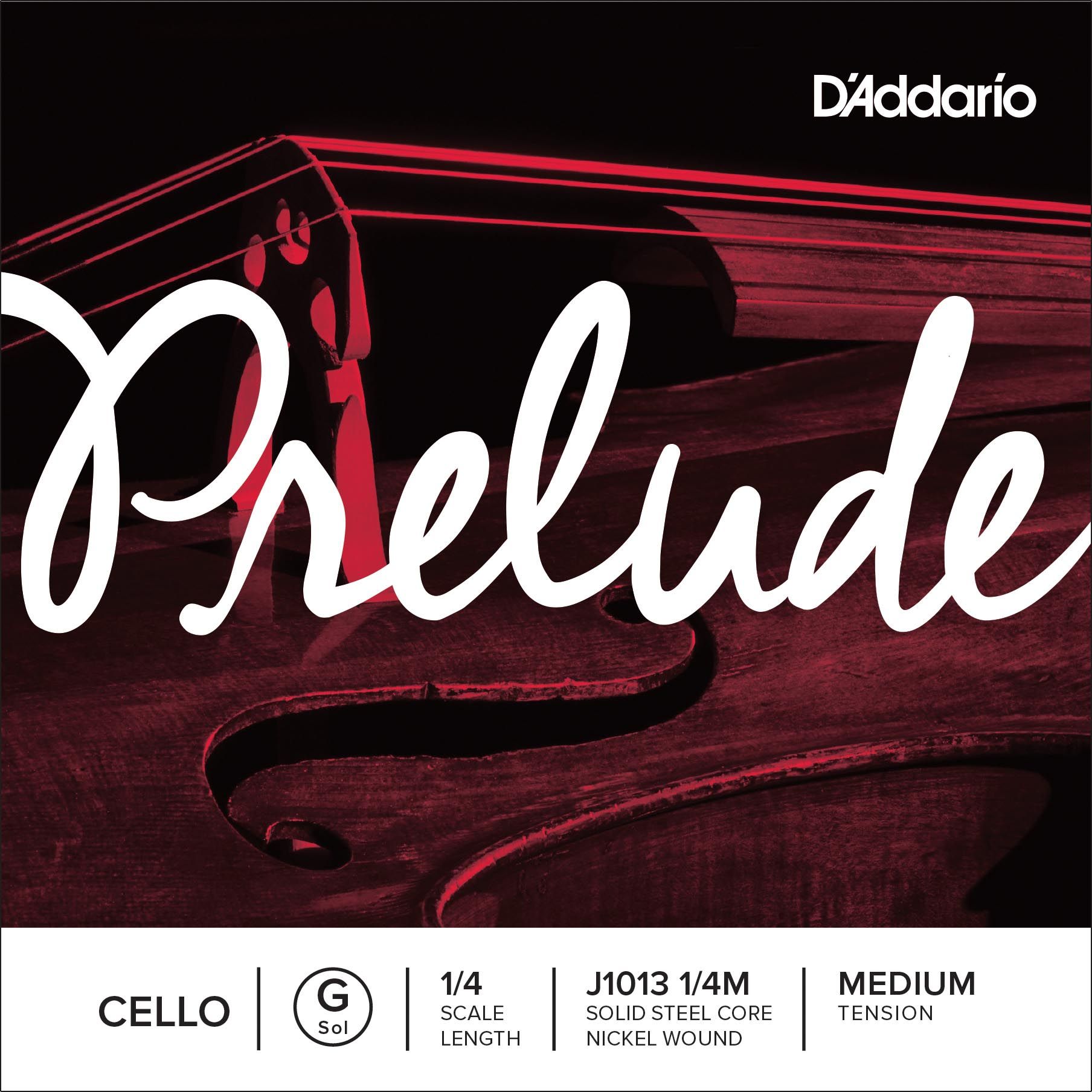 D´addario J1013 Cuerda para violonchelo Prelude Sol (G), 1/4 tensión media J1013-1/4M