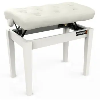 Audibax KB500W Banco Piano / Teclado Ajustable Regulable Acolchado Blanco