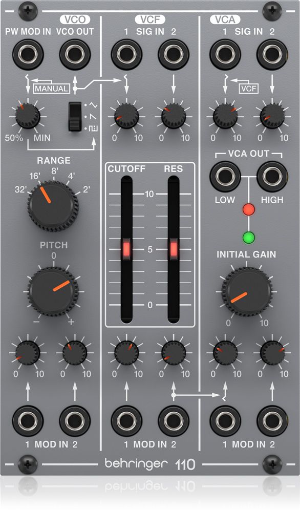 Behringer 110 VCO/VCF/VCA Módulo Sintetizador Eurorack 110 VCO/VCF/VCA