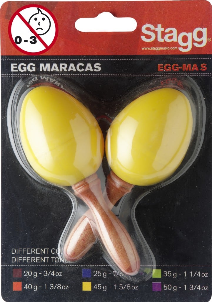 Stagg EGG-MA S/YW Par de maracas de plástico con forma de huevo amarillo EGG-MA S/YW