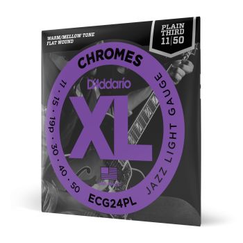 D´addario 11-50 jazz light, plain third, xl chromes electric guitar strings