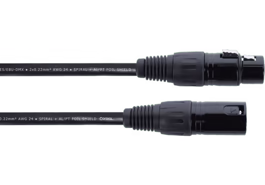 Cordial cable dmx xlr de 3 pines de 3 m