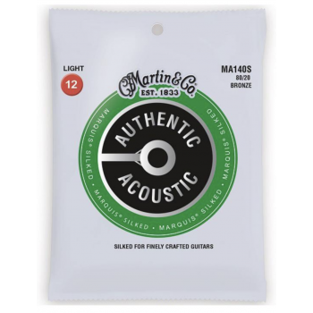 Martin ma140s cuerdas guitarra acústica authentic silked bronze 80/20 light 12-54