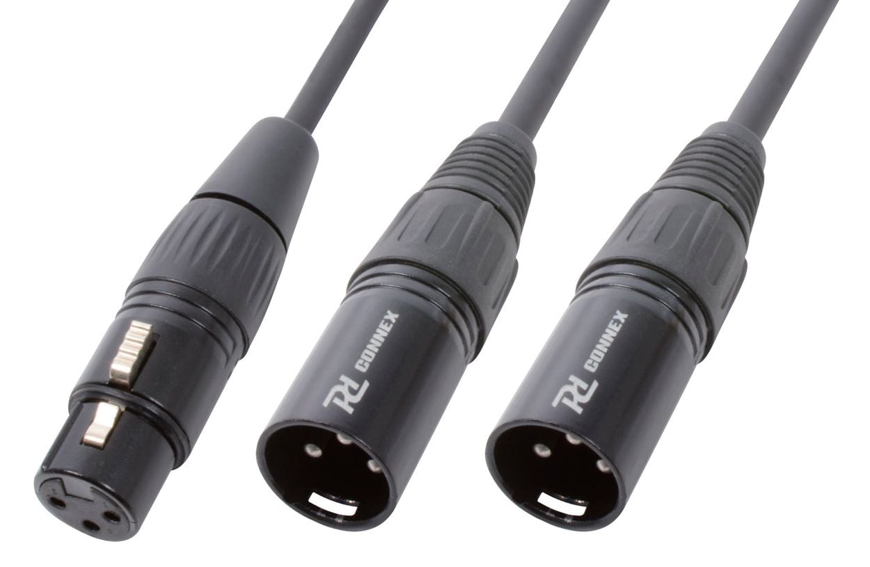 Power Dynamics CX140 Cable Splitter XLR Hembra - 2 XLR Macho - 0,5 Metros CX-140