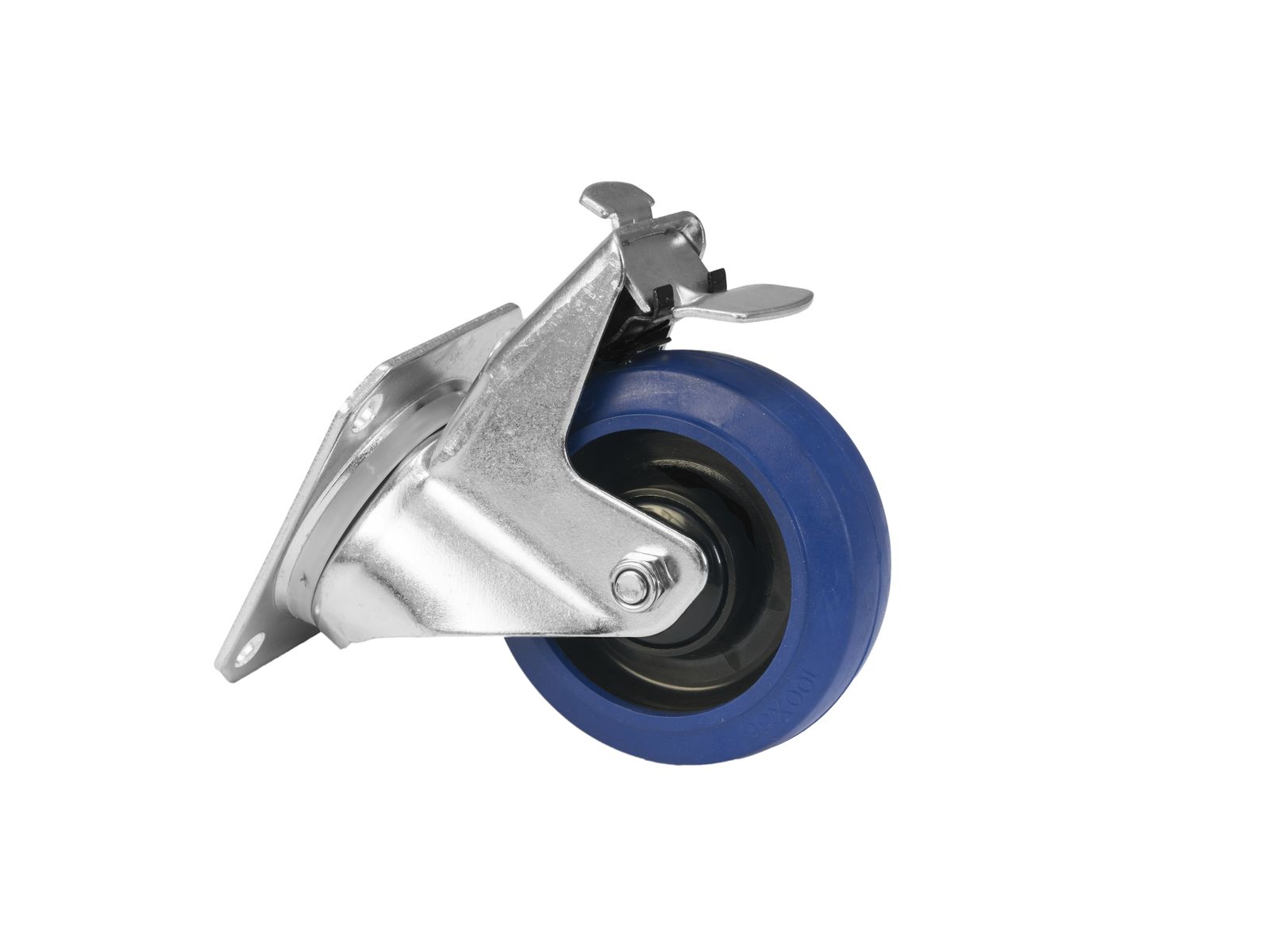 Roadinger Rueda Giratoria RD-100B 100mm Azul con Freno Rueda Giratoria RD-100B 100mm Azul con Freno