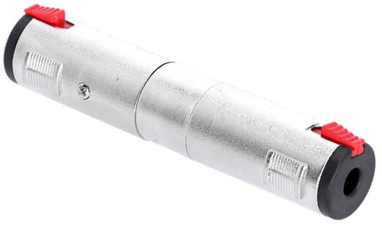 Adam Hall K4AJF3JF3 Adaptador de clavija TRS hembra de 6,3 mm a clavija TRS hembra de 6,3 mm con cierre K4AJF3JF3