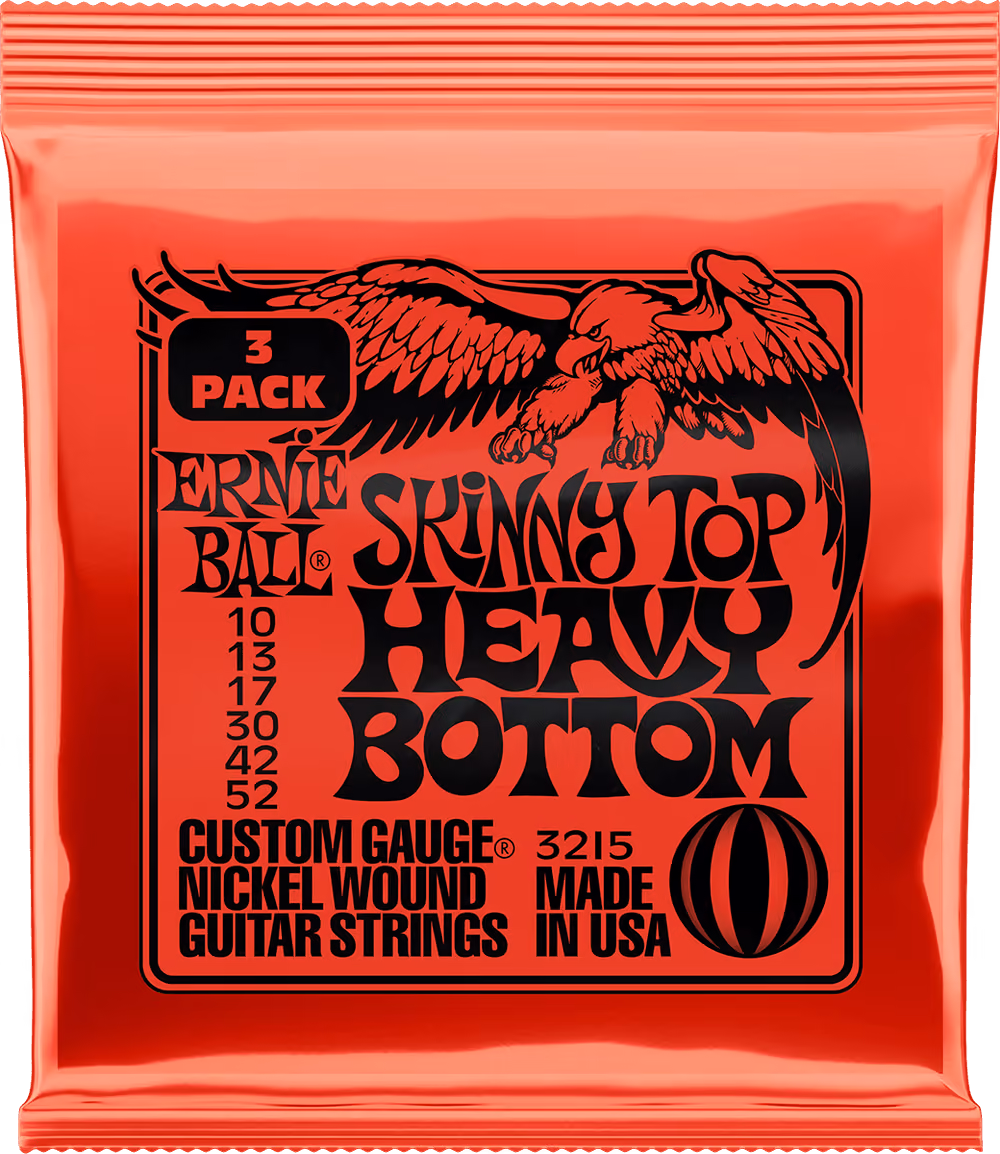 Ernie ball juego eléctrica slinky top heavy bottom 10-52 tripack (3)