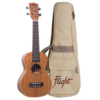Flight duc-323 ukelele tamaño concierto con cuerpo de caoba y tapa de caoba