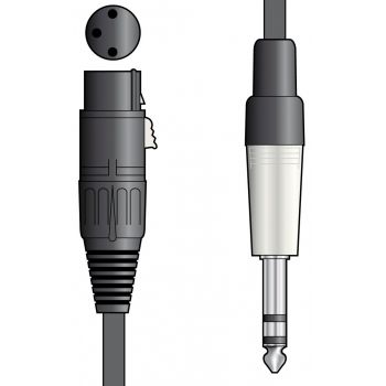 Chord cable xlr hembra - jack 6.3mm stereo 6.0 metros