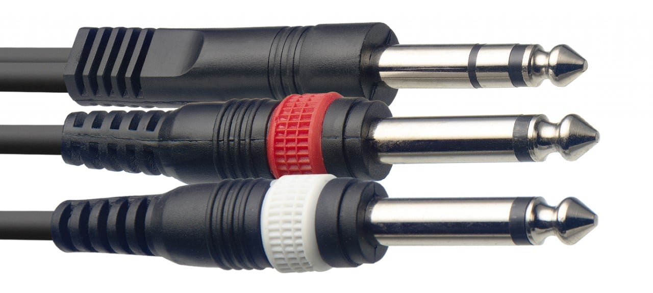 Stagg SYC3/PS2P-E Cable en Y, jack estereo a 2 jack mono 6.3 de 3 mertros SYC3/PS2P E