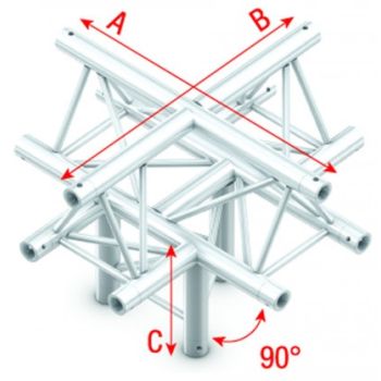 Showtec pt30052 cross + down 5-way, apex up - pro-30 triangle p truss