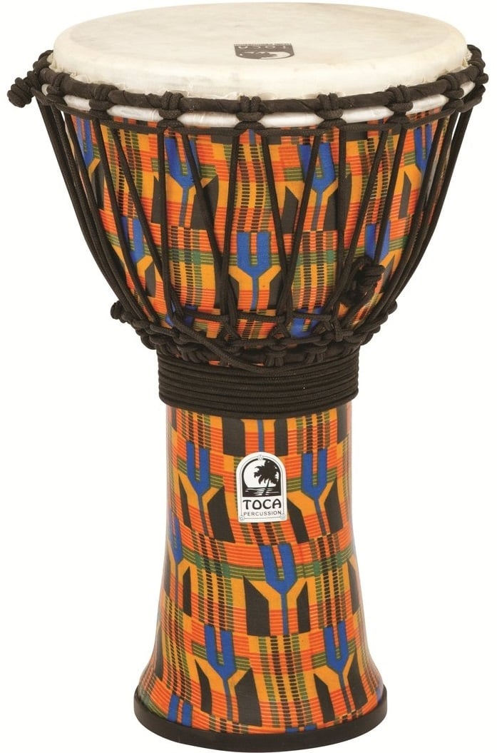 Toca Percussion SFDJ-9K Kente Cloth Djembe Freestyle Afinación cuerda SFDJ-9K