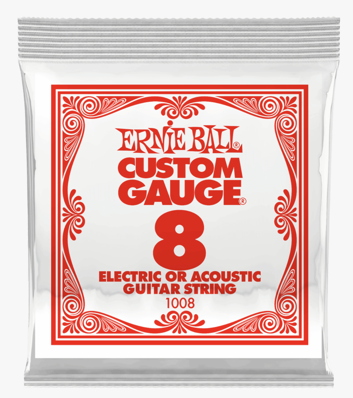 Ernie Ball 1008 Slinky Plana Cuerda Para Guitarra Electrica 008 1008