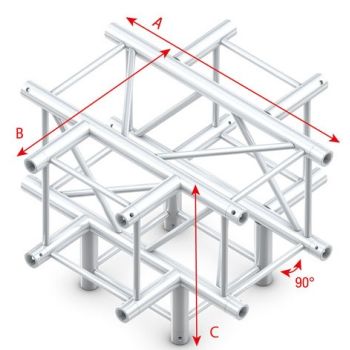 Showtec fq40024hd cross + down 5-way heavy duty pro-40 square f truss