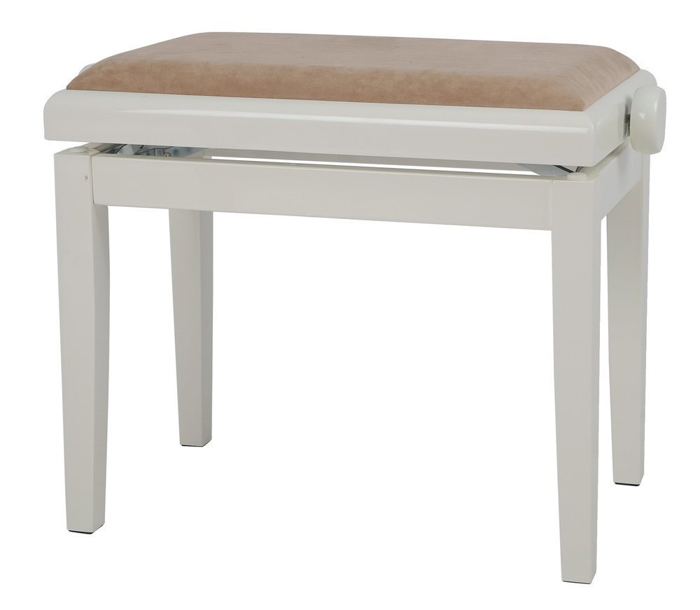 GEWA 130150 Banqueta de Piano Deluxe Marfil brillo Tapizado beige 130150