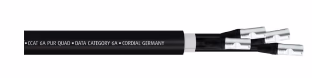 Cordial bobina cordial ccat 6a pur quad, 8 conectores neutrik ethercon rj45 -
