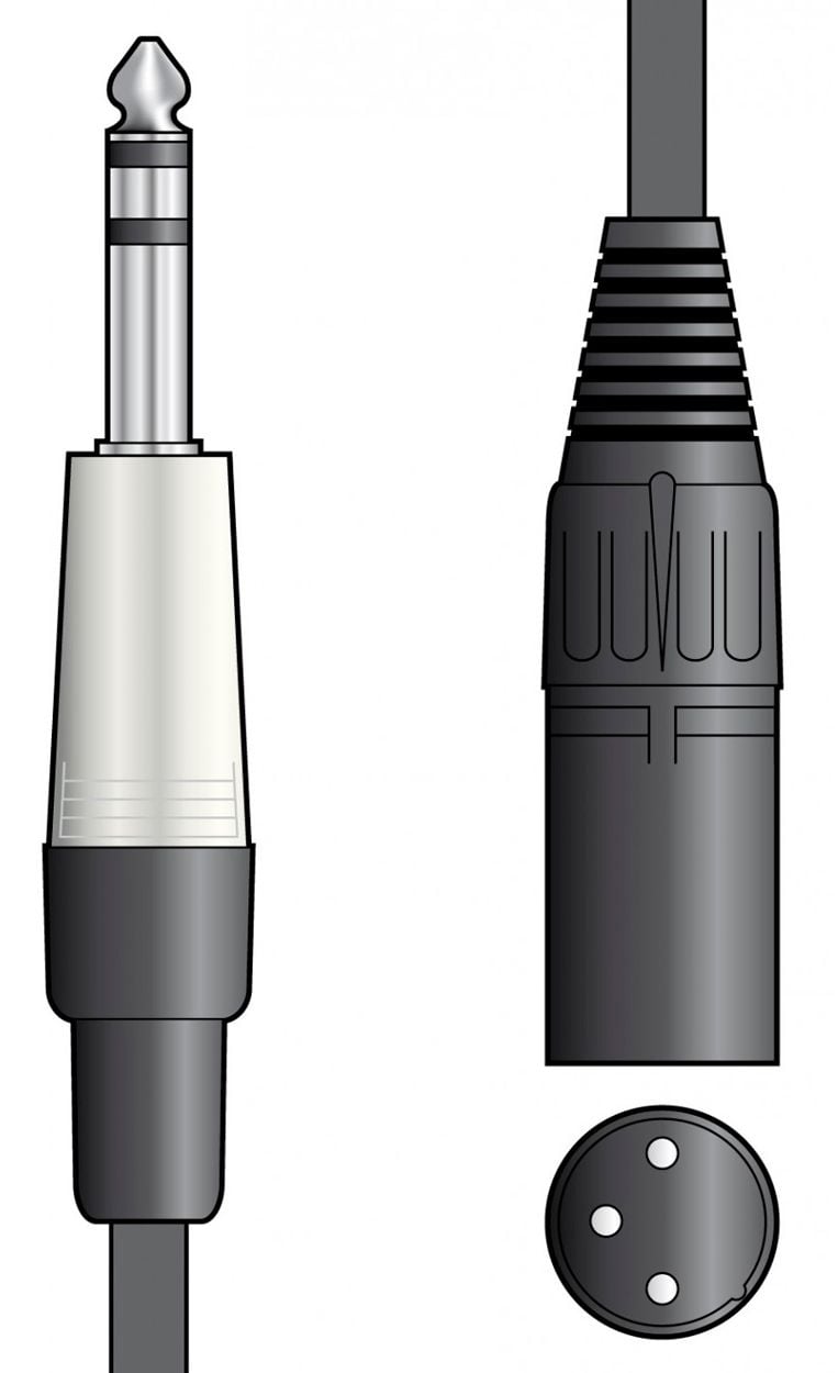 Chord Cable XLR Macho - Jack 6.3mm Stereo 1.5 metros Cable XLR Macho - Jack 6.3mm Stereo 1.5 metros