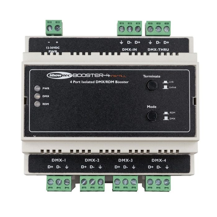Showtec Booster-4 Install Din-rail Controlador DMX Booster-4 Install Din-rail