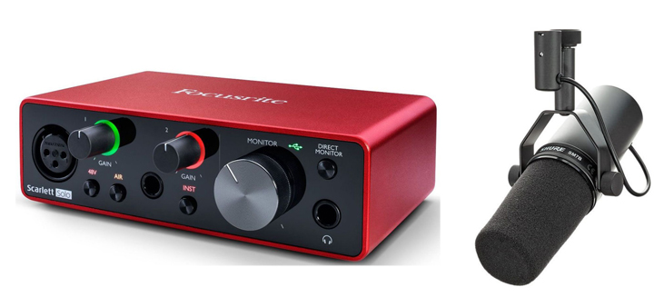 Focusrite Scarlett Solo 4rd Gen Interface Audio + Micrófono Shure SM7B Scarlett Solo 4rd Gen Interface Audio + Shure SM7B