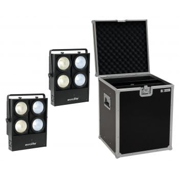 Eurolite set 2x audience blinder 4x100w led cob cw/ww + estuche