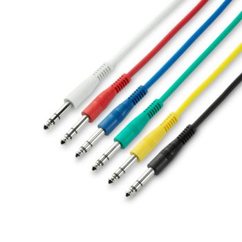 Adam hall 3 star bvv 0015 set patch cable | set of 6 adam hall jack trs | 0,15 m
