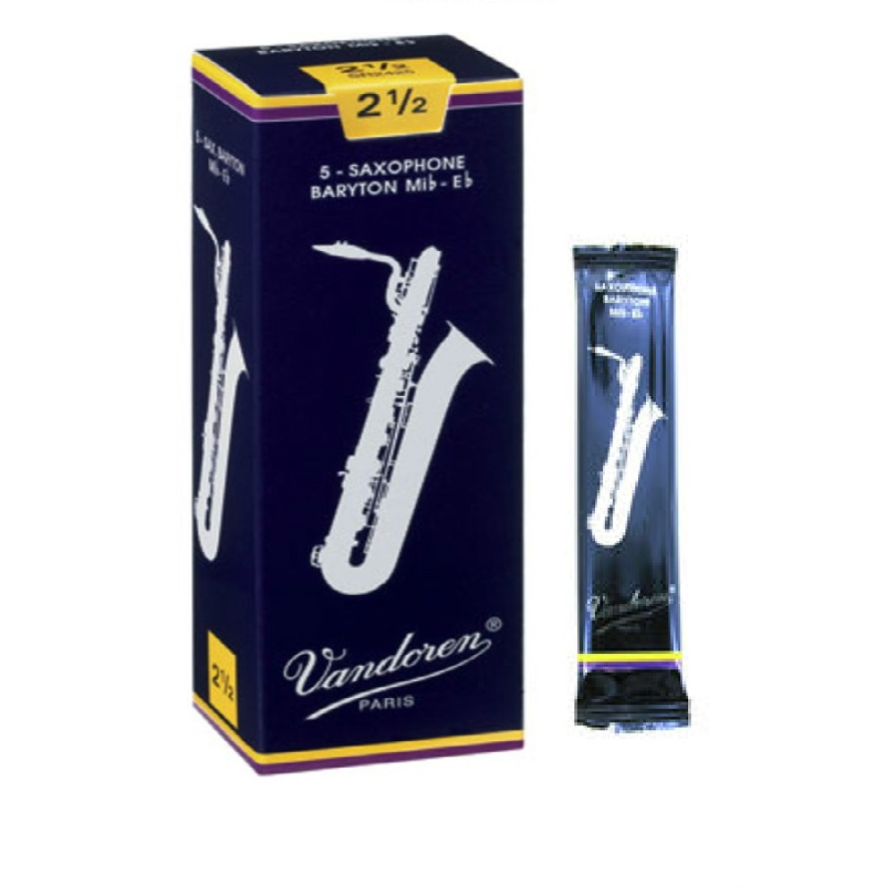Vandoren Caja 5 Cañas Saxo Barítono Tradicional 2½ azul Tradicional 2½ azul