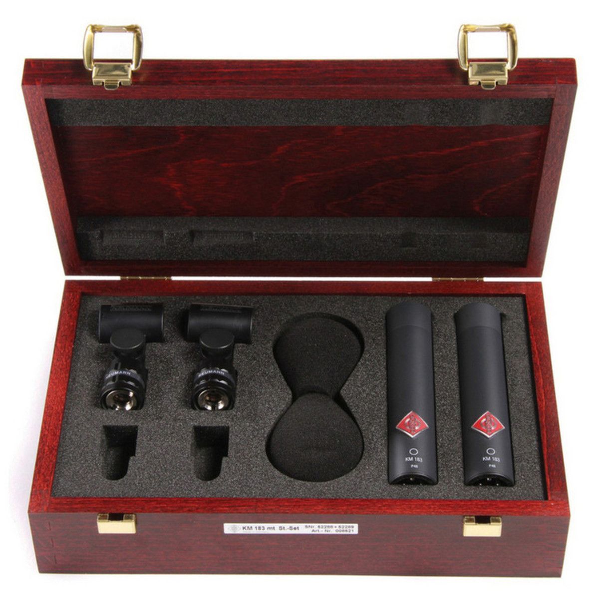 NEUMANN KM-184 Stereo Set Microfono Cardioide Caja Madera, Negro km184 stereo set mt