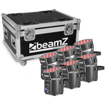 Beamz bbp60 conjunto focos, 6pcs en flightcase con cargador 150587