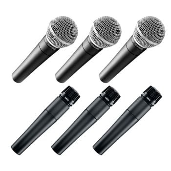 Pack 3 x shure sm58 + pack 3 x shure sm57