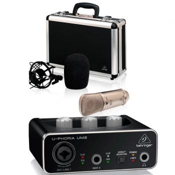 Behringer um2 u-phoria interface de audio + behringer b1 micrófono estudio