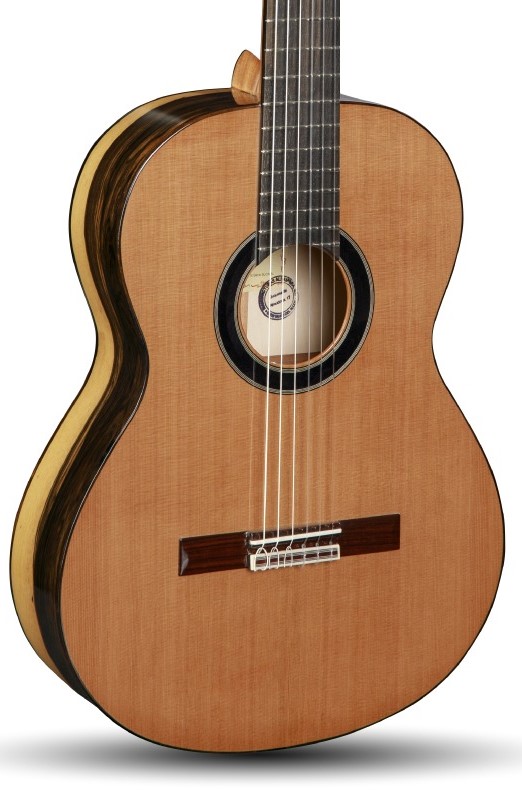 Alhambra 6 Ébano Blanco Guitarra Clásica con Funda 6 Ébano Blanco