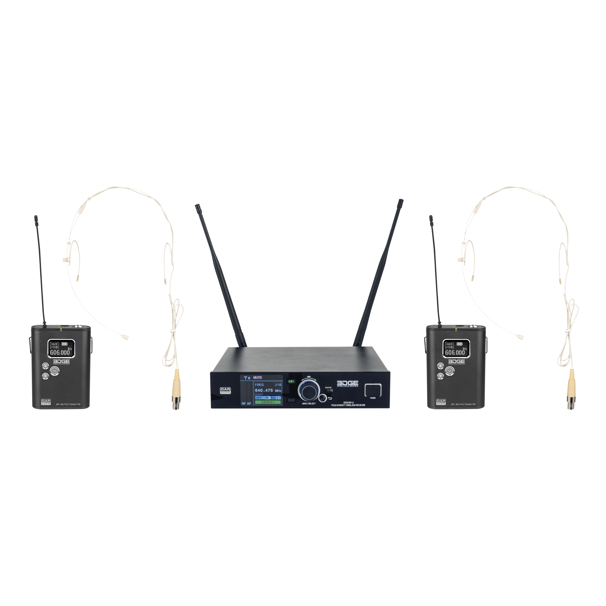 DAP Audio EDGE EBS-2 Microfono inalambrico Doble Diadema, Freq 610-670 MHz EDGE EBS-2
