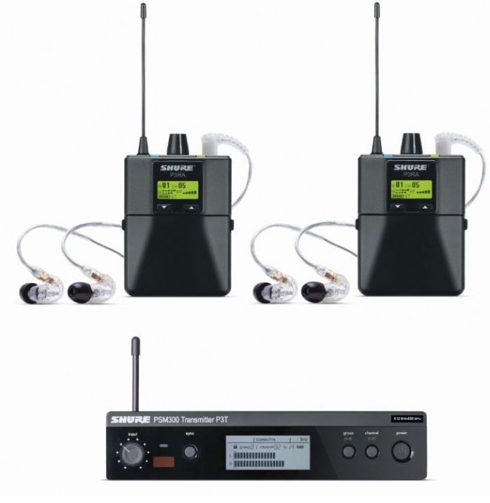 SHURE Kit PSM300 metálico con 1 P3T, 2 P3RA, 2 SE215-CL. 606-630 MHz PSM300 metálico con 1 P3T, 2 P3RA, 2 SE215-CL.