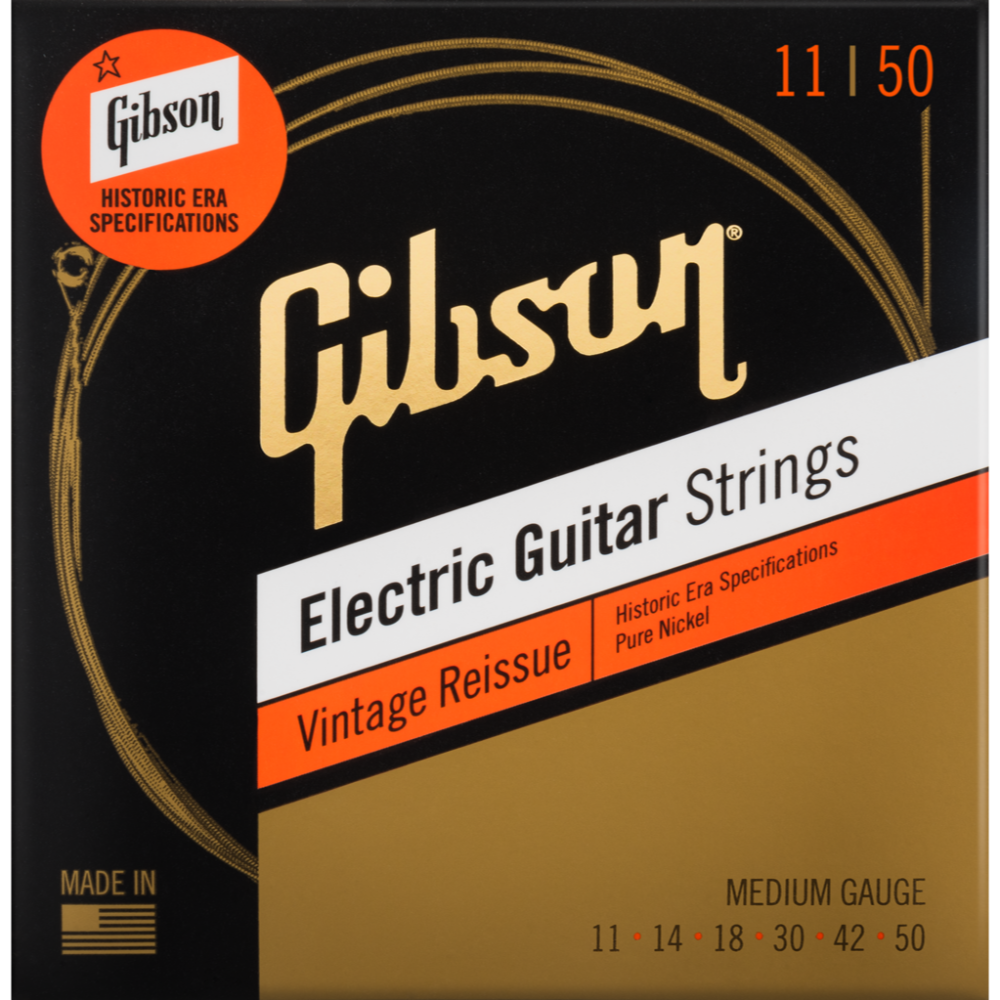 Gibson Vintage Reissue Electric Guitar Strings Medium Cuerdas Guitarra Eléctrica Vintage Reissue Electric Guitar Strings Medium