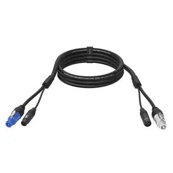 Audibax PC-XLR-500 Cable señal XLR a XLR + Alimentación input PowerCON a output powerCON 5 m